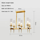 GobekUsa Gold Metal Glass LED Pendant Lights Chain Hanging Lamp