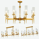 GobekUsa Gold Metal Glass LED Pendant Lights Chain Hanging Lamp