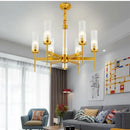 GobekUsa Gold Metal Glass LED Pendant Lights Chain Hanging Lamp