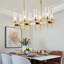 GobekUsa Gold Metal Glass LED Pendant Lights Chain Hanging Lamp
