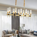 GobekUsa Gold Metal Glass LED Pendant Lights Chain Hanging Lamp