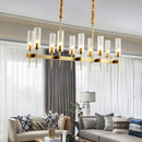 GobekUsa Gold Metal Glass LED Pendant Lights Chain Hanging Lamp