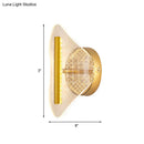 GobekUsa Minimal LED Gold Sconce - Metallic Geometric Wall Light for Living Room in White/Warm