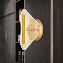 GobekUsa Minimal LED Gold Sconce - Metallic Geometric Wall Light for Living Room in White/Warm