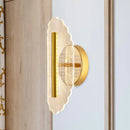 GobekUsa Minimal LED Gold Sconce - Metallic Geometric Wall Light for Living Room in White/Warm