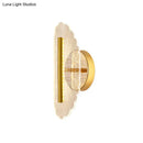 GobekUsa Minimal LED Gold Sconce - Metallic Geometric Wall Light for Living Room in White/Warm