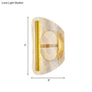 GobekUsa Minimal LED Gold Sconce - Metallic Geometric Wall Light for Living Room in White/Warm