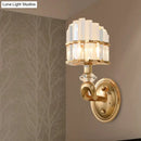 GobekUsa Modern Crystal Gold Wall Lamp - Geometric Design with LED Lighting - Perfect for Living Room