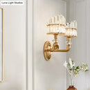 GobekUsa Modern Crystal Gold Wall Lamp - Geometric Design with LED Lighting - Perfect for Living Room