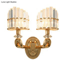 GobekUsa Modern Crystal Gold Wall Lamp - Geometric Design with LED Lighting - Perfect for Living Room