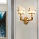 GobekUsa Modern Crystal Gold Wall Lamp - Geometric Design with LED Lighting - Perfect for Living Room