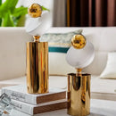 GobekUsa Geometric Golden Ball Frosted Glass Ornament Home Decor