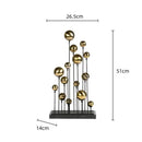 GobekUsa Geometric Golden Ball Sculpture: Metal Handicrafts Home Decor Ornament