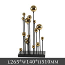 GobekUsa Geometric Golden Ball Ornaments - Abstract Metal Decorations