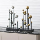 GobekUsa Geometric Golden Ball Ornaments - Abstract Metal Decorations
