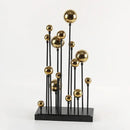 GobekUsa Geometric Golden Ball Ornaments - Abstract Metal Decorations