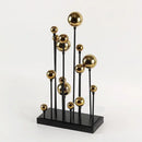 GobekUsa Geometric Golden Ball Ornaments - Abstract Metal Decorations