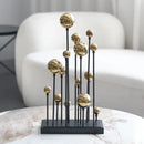 GobekUsa Geometric Golden Ball Ornaments - Abstract Metal Decorations