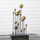 GobekUsa Geometric Golden Ball Ornaments - Abstract Metal Decorations