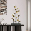 GobekUsa Geometric Golden Ball Sculpture: Metal Handicrafts Home Decor Ornament
