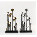 GobekUsa Geometric Golden Ball Ornaments - Abstract Metal Decorations