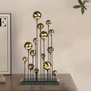 GobekUsa Geometric Golden Ball Sculpture: Metal Handicrafts Home Decor Ornament