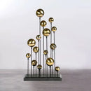 GobekUsa Geometric Golden Ball Sculpture: Metal Handicrafts Home Decor Ornament