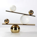 GobekUsa Geometric Golden Ball Metal Seesaw Ramp Figurines for Home Decor