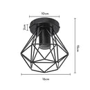 Modern geometric iron frame cage ceiling light for aisle and loft by Decorbites
