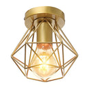 Modern geometric iron frame cage ceiling light for aisle and loft by Decorbites