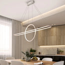 GobekUsa Modern Geometric Island Pendant Light Fixture with LED, Metal Ceiling Dining Room Artistic Lighting
