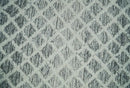 Hand Tufted Wool Area Rug with Ivory and Charcoal Geometric Modern Abstract Design by The Rug Decor