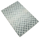 Hand Tufted Wool Area Rug with Ivory and Charcoal Geometric Modern Abstract Design by The Rug Decor