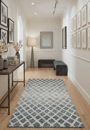 Hand Tufted Wool Area Rug with Ivory and Charcoal Geometric Modern Abstract Design by The Rug Decor