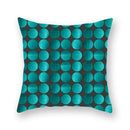 Modern geometric leaf flower pillowcase teal & blue living room decor by Decorbites