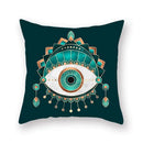 Modern geometric leaf flower pillowcase teal & blue living room decor by Decorbites