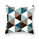 Modern geometric leaf flower pillowcase teal & blue living room decor by Decorbites