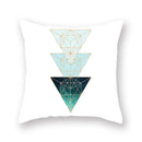 Modern geometric leaf flower pillowcase teal & blue living room decor by Decorbites