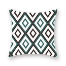 Modern geometric leaf flower pillowcase teal & blue living room decor by Decorbites