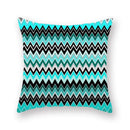 Modern geometric leaf flower pillowcase teal & blue living room decor by Decorbites