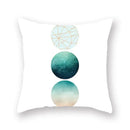 Modern geometric leaf flower pillowcase teal & blue living room decor by Decorbites
