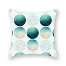 Modern geometric leaf flower pillowcase teal & blue living room decor by Decorbites