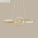 GobekUsa Modern Geometric LED Dining Room Island Light: Metal Hanging Lamp in Black/Gold with Warm/White Light Kit