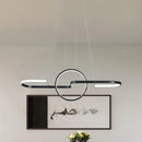 GobekUsa Modern Geometric LED Dining Room Island Light: Metal Hanging Lamp in Black/Gold with Warm/White Light Kit