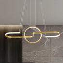 GobekUsa Modern Geometric LED Dining Room Island Light: Metal Hanging Lamp in Black/Gold with Warm/White Light Kit