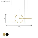 GobekUsa Modern Geometric LED Pendant Light in Black/Gold, Warm/White Illumination - Ideal for Kitchen, Landscape, and Island Lighting