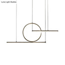 GobekUsa Modern Geometric LED Pendant Light in Black/Gold, Warm/White Illumination - Ideal for Kitchen, Landscape, and Island Lighting