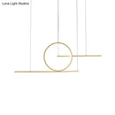 GobekUsa Modern Geometric LED Pendant Light in Black/Gold, Warm/White Illumination - Ideal for Kitchen, Landscape, and Island Lighting