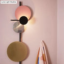 GobekUsa Adjustable Metallic LED Wall Light: Contemporary Sconce Fixture for Living Room in Red/Pink/Blue