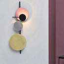 GobekUsa Adjustable Metallic LED Wall Light: Contemporary Sconce Fixture for Living Room in Red/Pink/Blue